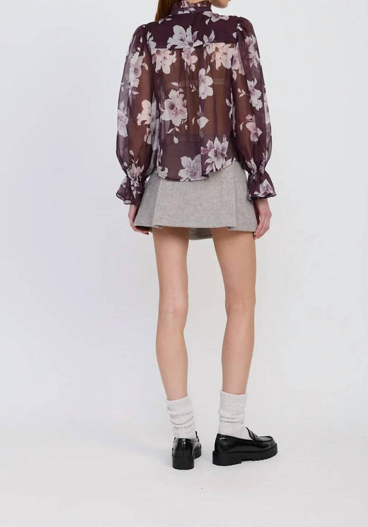 En Saison - Annalise Sheer Floral Blouse
