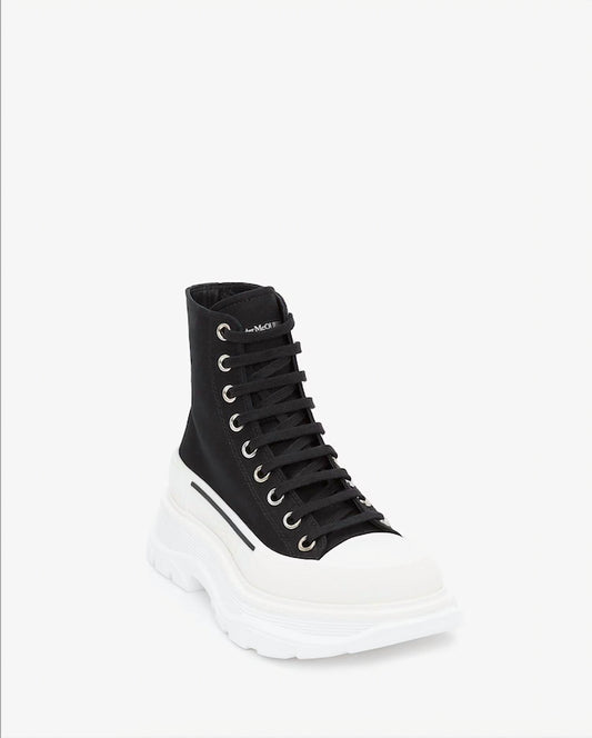 Alexander Mcqueen - Men's Tread Slick Black & White High Top Sneakers