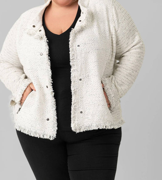 Nic + Zoe - Collared Fringe Jacket - Plus Size