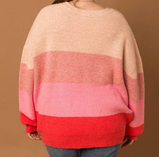 Gilli - Striped Knit Sweater - Plus