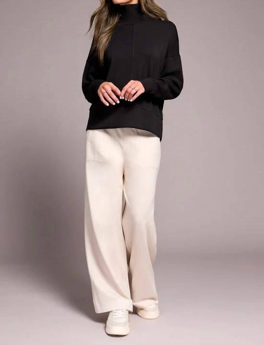 Tribal - Techno Lux Drop Shoulder Funnel Neck Top