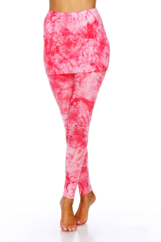 White Mark - Tie Dye Skirted Leggings