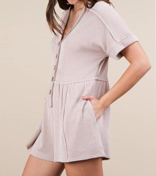 Very J - Two Tone Ribbed Knit Comfy Casual Romper
