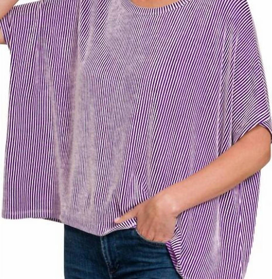 Zenana - Harper Ribbed Striped Top