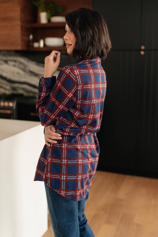 Grid Girl Button Down Shirt