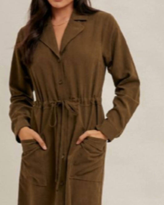 Hem & Thread - FRONT POCKET DRAW STRING WAIST DRESS