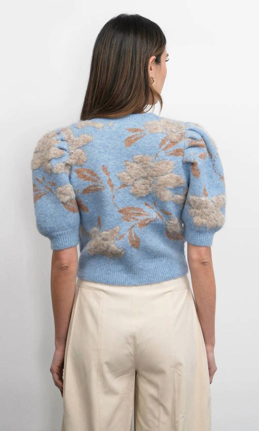 Greylin - Taly Floral Puff Sleeve Cardigan