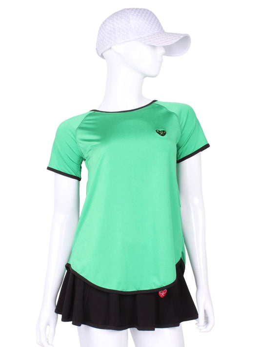 Love Love Tennis - Women's Tie Back Short Sleeve Tennis Tee