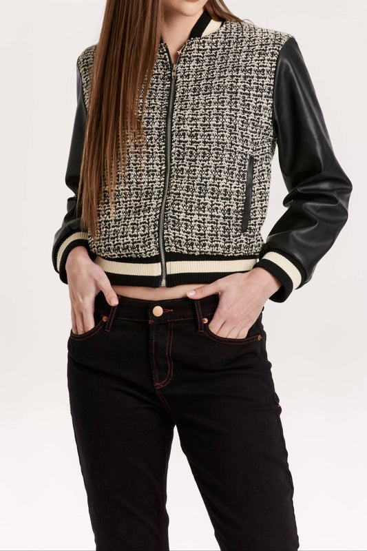 Another Love - Janel Mixed Media Bomber Jacket