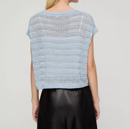 Lafayette 148 - Striped Lace Stitch Sweater