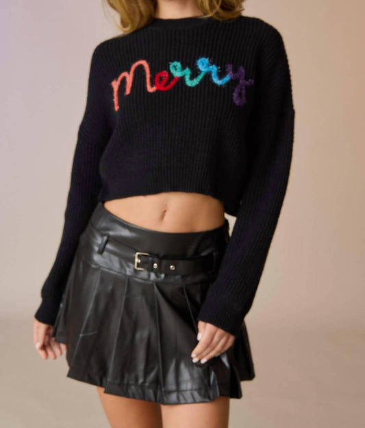 Papermoon - Emma Loose Fit Cropped Merry Knit Pullover