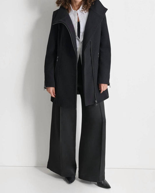 Dkny - Asymmetric Zipper Coat