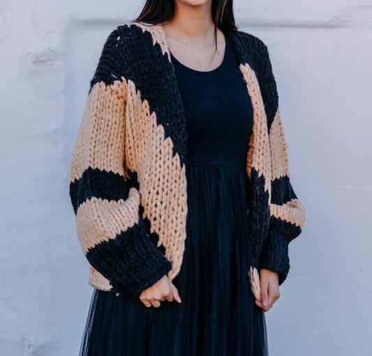 Elan - Chunky Knit Stripe Cardigan