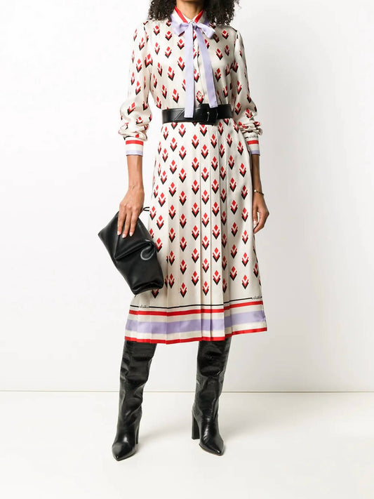 Valentino - Pleated Graphic Print Skirt