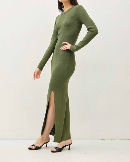 Nyland - Mira Longsleeve Maxi Sweater Dress W/ Slit