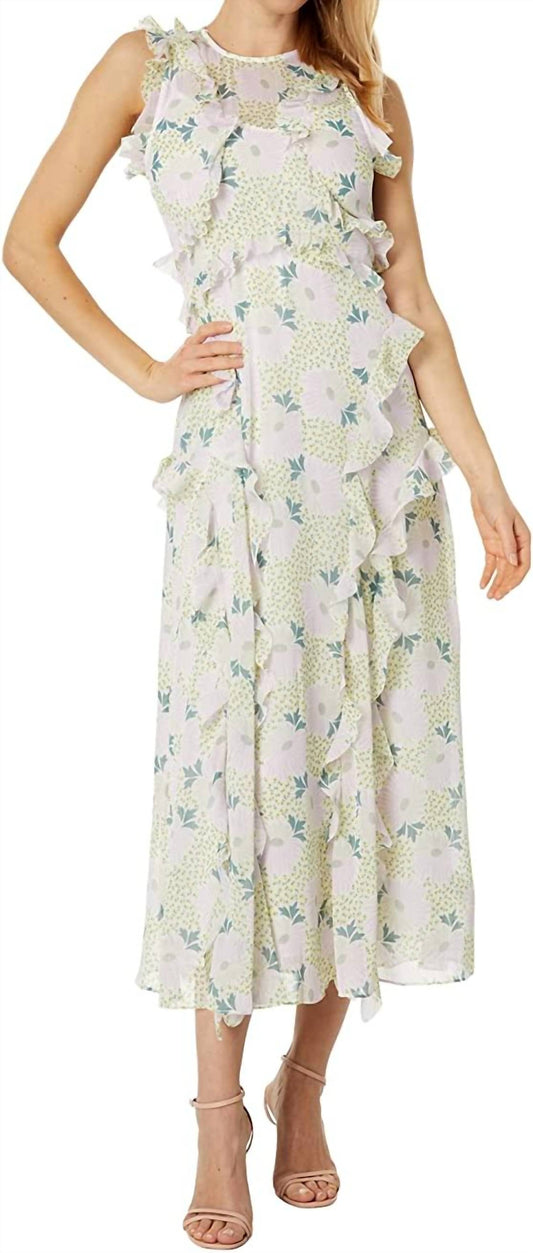 Ted Baker - Calinia Sleeveless Waterfall Ruffle Trim Midi Dress