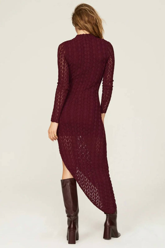 Something Navy - Mock Neck Asymmetrical Dress