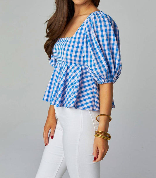 Buddylove - Alana Puff Sleeve Peplum Top