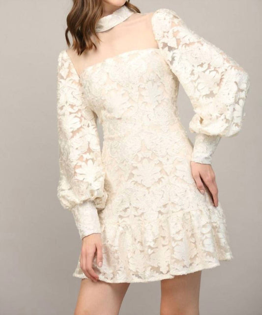 Fate - Sheer Mesh Detail Velvet Dress