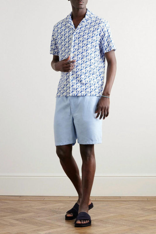 Orlebar Brown - Howell Camp Collar Printed Cotton Terry Shirt