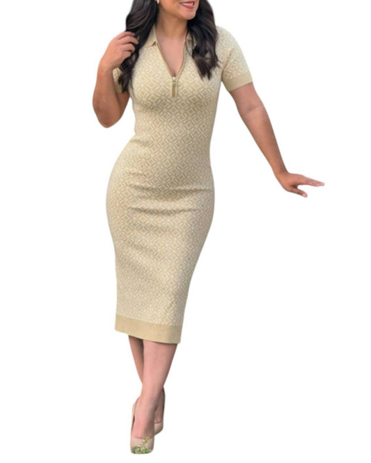 Michael Kors - Short-sleeve Zip Collar Dress