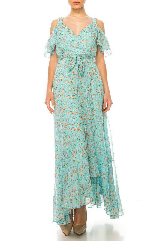 Maison Tara - Floral Off The Shoulder Strap Dress