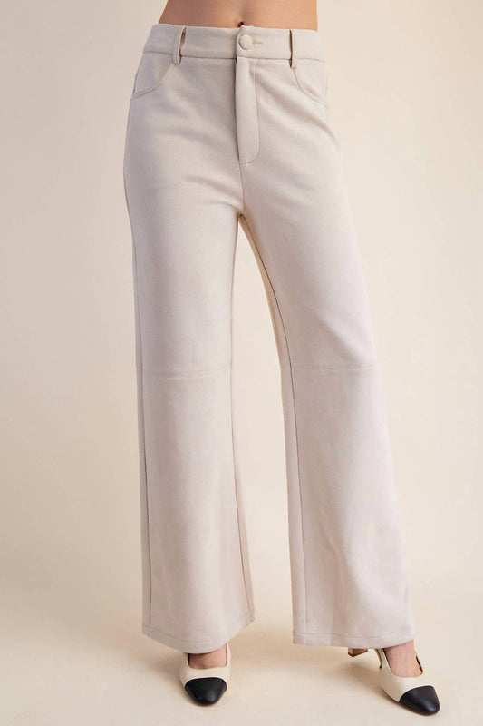 Glam - Claire Straight-leg Suede Pants