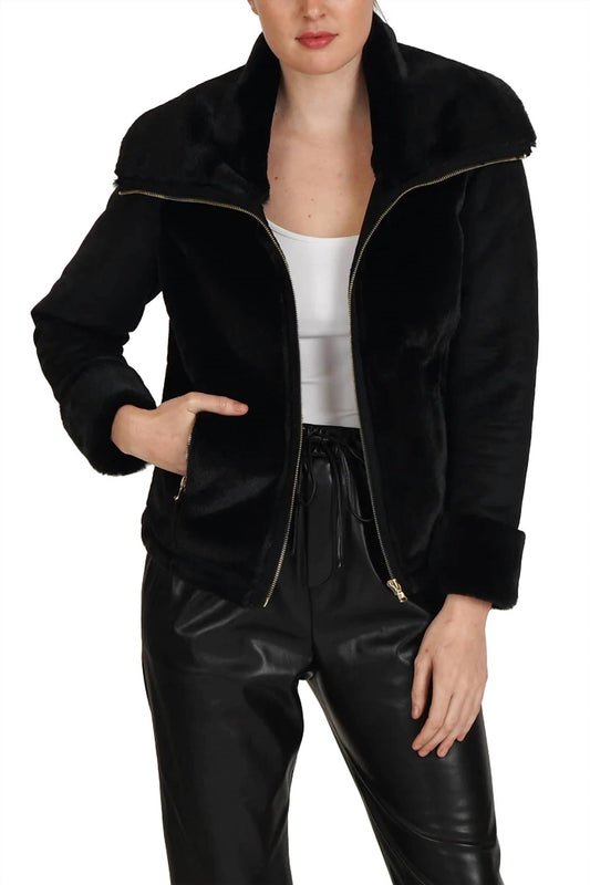 Love Token - Faux Fur Zip Jacket