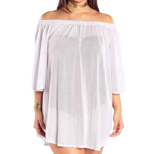 Always For Me - Plus Size Off the Shoulder Cover Up Tunic