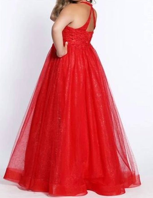 Sydney'S Closet - Plus Halter A Line Gown