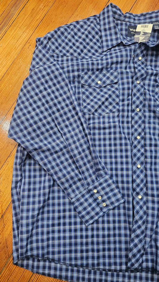 Wrangler - Men's Western Wear Classic Fit Shirt - Plus
