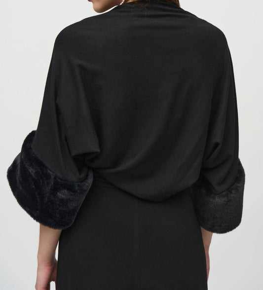 Joseph Ribkoff - Faux Fur Cuff Bolero Jacket
