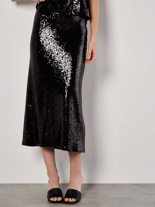 Apricot - Sequin Bias Cut Midi Skirt