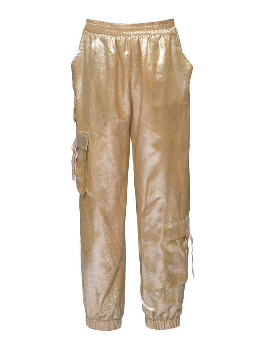 Hannah Banana - GIRL'S METALLIC CARGO POCKET JOGGER PANTS