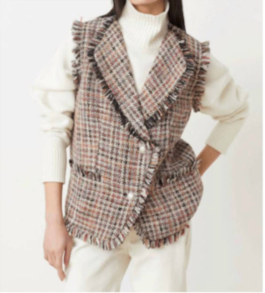 Suncoo - Divy Sleeveless Tweed Jacket Vest