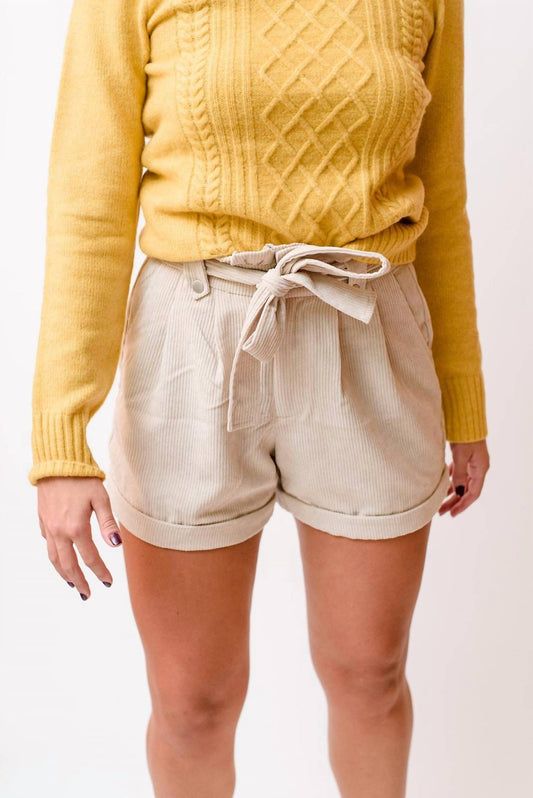 High Waist Corduroy Short