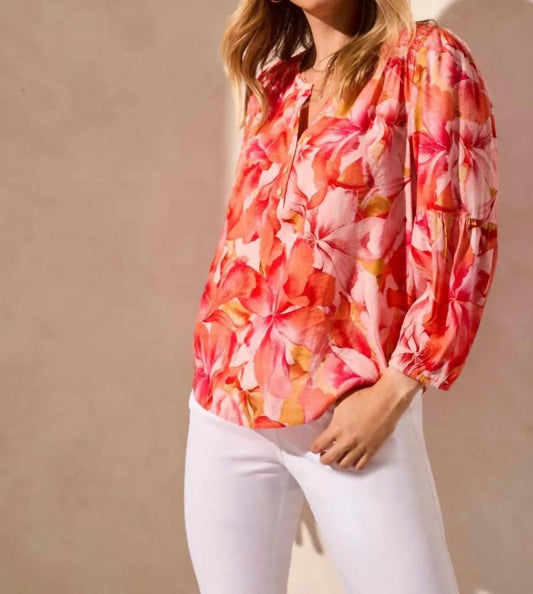 Tribal - Jacquard Smocked-neck Blouse