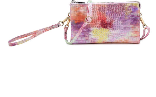 Jen & Co. - Women's Crocodile Leather Tie Dye Crossbody Bag