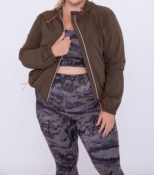 Mono B - Power Through Curvy Bungee Zipper Jacket - Plus