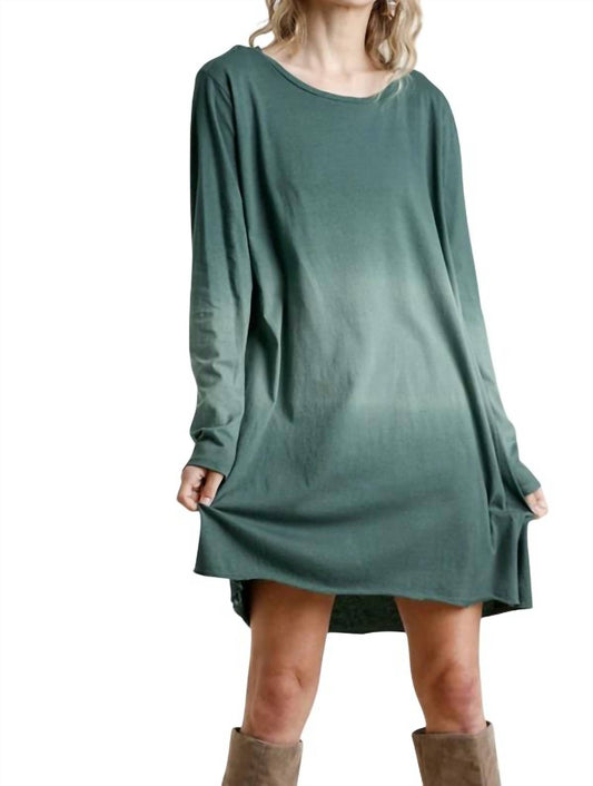 Umgee - Dip Dye Ombre Round Neck Dress
