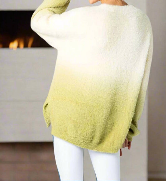 &Merci - Dip Dye Faux Fur Oversize Sweater Top