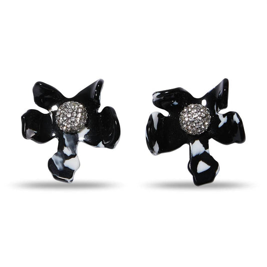 Lele Sadoughi - Women's Jet Small Crystal Lily Earrings