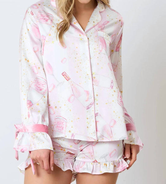 Fantastic Fawn - Satin Champagne Pajama Top