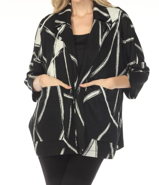 Joseph Ribkoff - Abstract Jacquard Boxy Jacket