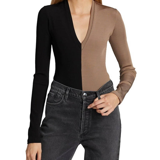Goldsign - Rib Deep V-neck Bodysuit