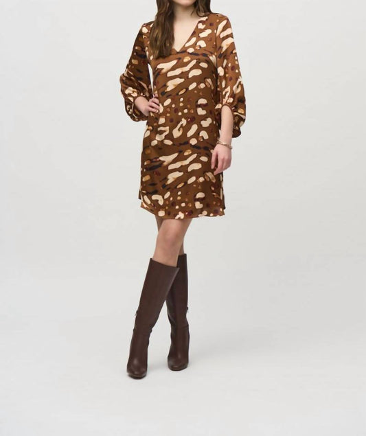 Joseph Ribkoff - Animal Print Satin Shift Dress