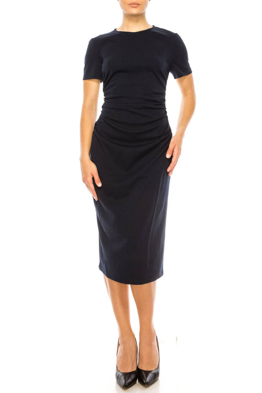 Maggy London - Short Sleeve Ruched Sheath Dress