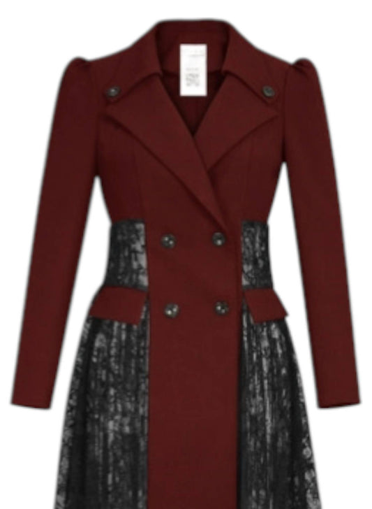 Chic Star - Women's Lace Trench Jacket