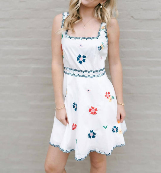 Mable - Embroidered Square Neck Dress