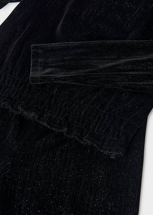 Mayoral - Kids Long Sleeve Smock Velvet Pants Set